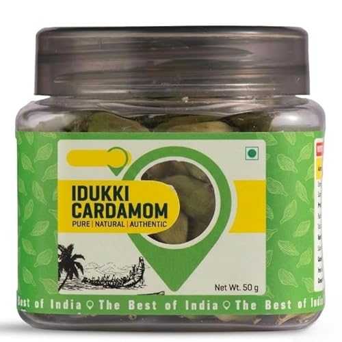 Generic Idukki Cardamom 50 gm Bold Size (7 to 8 粍), Pure Elaichi / Natural / Distinctive Flavour \u0026 Aroma / No Artificial Colors