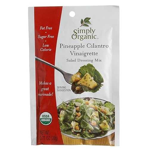Simply Organic Pineapple Cilantro Vinaigrette Salad Dressing Mix, .71 Ounce Packet (Pack of 24)