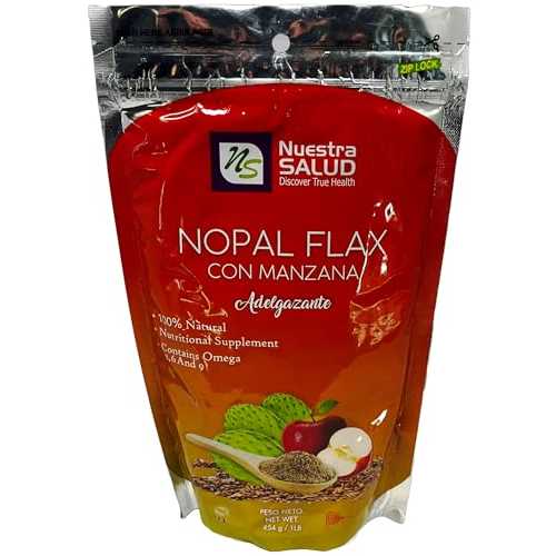 Nuestra NS Salud Nopal Flax With Apple Linaza Plus Nopal Manzana Milled Flax seed 454g 1重量ポンド 100% Natural