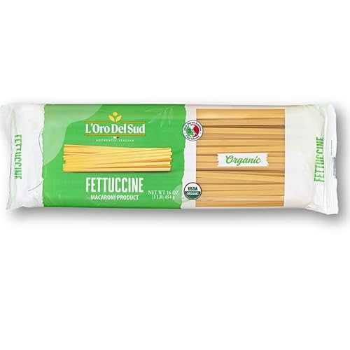 Organic Fettuccine Pasta, 20 pack, 100% Durum Wheat, Italian Pasta, Premium Quality Product of Italy 16 Ounce (20 Pack) by L\u0027Oro del Sud