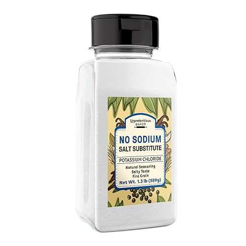 Unpretentious No Sodium Salt Substitute, Potassium Chloride, Salty Taste, Fine Grain (1.3 Pound)