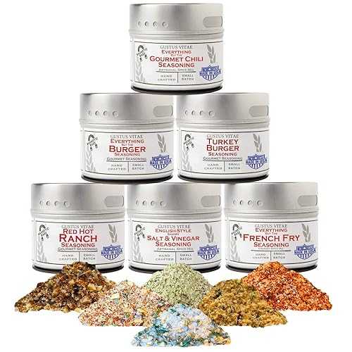 Gourmet Backyard BBQ Burgers \u0026 Fries Seasoning Set - Six Pack / Authentic Small Batch Seasoning Mixes - Built For Grilling / 6 Gourmet All Natural Spice Blends - / Hand Packed, Non GMO / GLP-1 Friendly / Sustainably