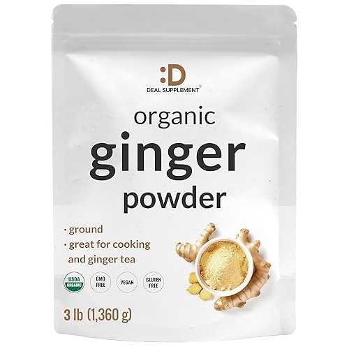 DEAL SUPPLEMENT Organic Fresh Ginger Powder, 3lbs Finely Ground for Easy Mixing, Raw Ginger Spice Flavor, Indian Origin Great for Chews, Tea, Candy, \u0026 Juice Non-GMO, Filler Free