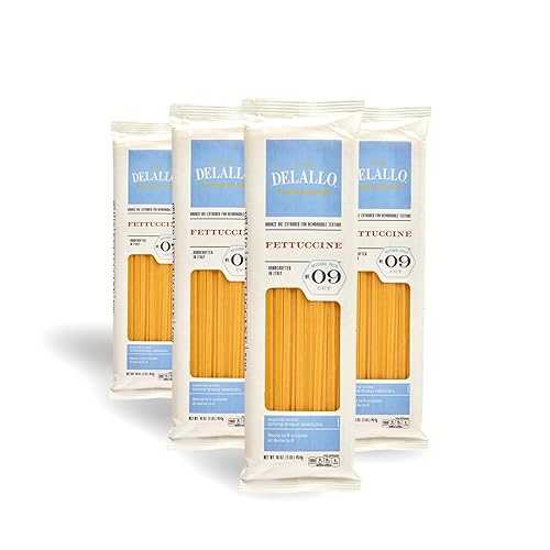 DeLallo Fettuccine Pasta, Made インチ Italy, Bronze Cut, Made with Only 100% Durum Wheat Semolina Flour, All Natural, Non-GMO, Kosher, Vegan, 1 Pound Bag, (4 Pack)
