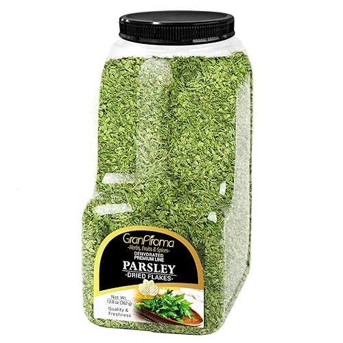 GranAroma Parsley Flakes, 12.8 薬局衡オンス, Bright Flavor, Garnish \u0026 Ingredient, Versatile