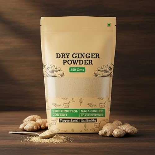 Generic Dry Ginger Powder With High Gingerol Content / Non GMO, Gluten Free \u0026 No Preservatives Perfect For Cooking, Baking, Smoothies, and Teas -250 gm