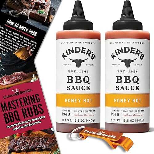 Choice Bundle Kinder s Honey Hot BBQ Premium Barbecue Sauce 2 Pk (31 薬局衡オンス) Great to Dip Toss Glaze \u0026 More + Barbecue Masters \u0026 Bottle Opener (4 Items)!