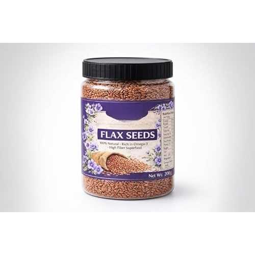 Generic Raw Flax Seeds for Eating 200gm / Natural \u0026 Unroasted Alsi Rich インチ Fiber, Omega 3 \u0026 Protein, Healthy Seeds for Diet