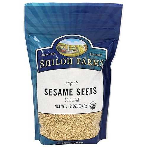 Shiloh Farms Organic Unhulled Sesame Seeds - Bulk Pack of 6 x 12 Oz, Naturally Crunchy and Nutty, Certified Organic, Perfect for Gourmet Dishes