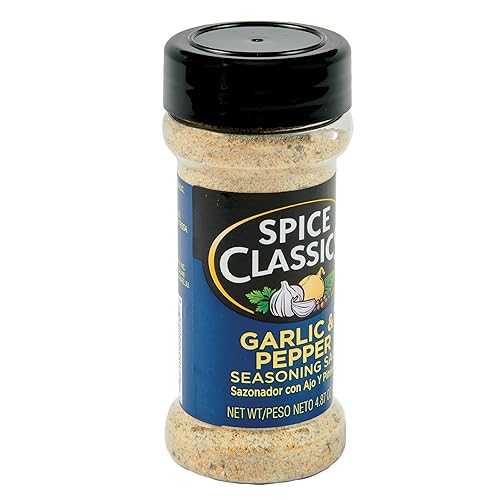 Spice Classics Garlic \u0026 Pepper Seasoning Salt, 4.87 薬局衡オンス (Pack of 12)