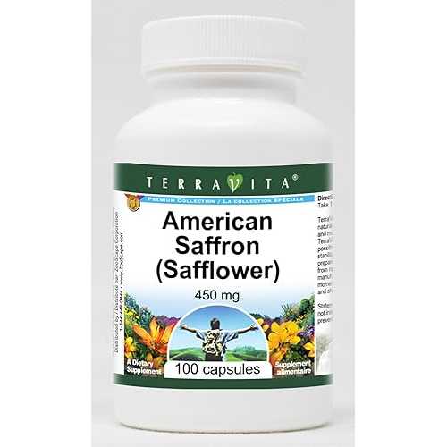 Terravita American Saffron (Safflower) - 450 瓱 (100 Capsules, ZIN: 513246)