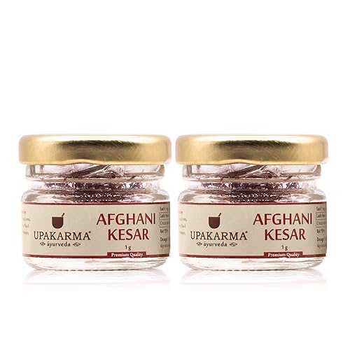 UPAKARMA Certified Natural, Pure and Organic Finest A++ Grade 1 Gram Afghani Kesar / Saffron Threads - Pack of 2