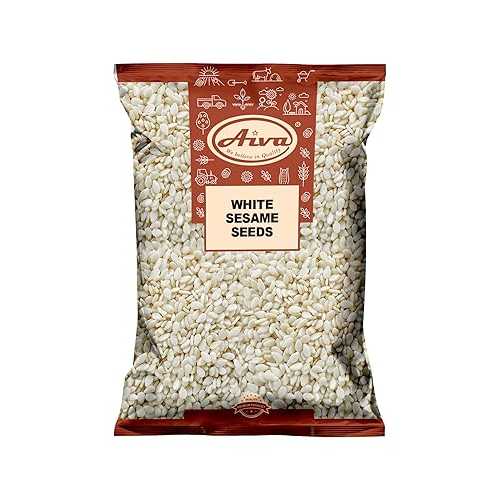 AIVA WE BELIEVE IN QUALITY AIVA - SESAME SEEDS HULLED / Natural, Raw, Hulled / Perfect for Noodle Dishes, Sushi, Stir-Fries and Coating - (5 LB)