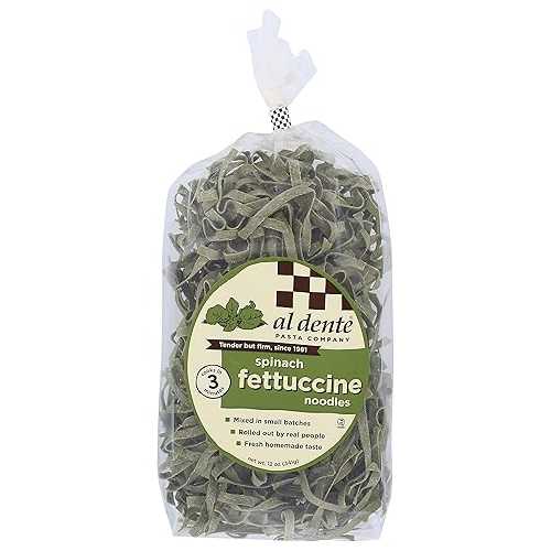 Al Dente Pasta Fttccne Spinach, 12 Oz (Pack of 6)