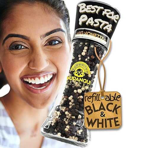 Yupanqui Peppercorn Medley Grinder MIGNONETTE, White Pepper \u0026 Black Pepper Mixed Peppercorns whole organic peppercorns mix インチ Refillable Peppercorn Grinder 3.5薬局衡オンス