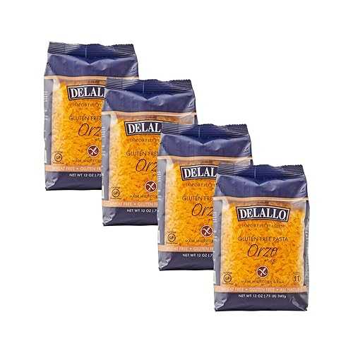 DeLallo Gluten Free Orzo Pasta, 12 薬局衡オンス Bag, (4 Pack), Made with Corn and Rice Flour, Handcrafted インチ Italy, Non-GMO, All Natural, Kosher