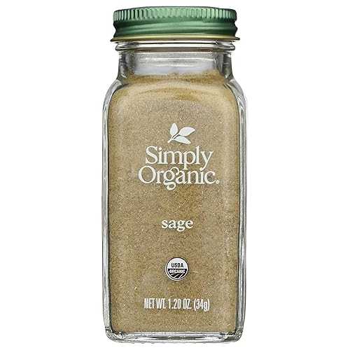 Simply Organic Ground Sage, Kosher, USDA Certified Organic, 1.2 Ounce (Pack of 6)