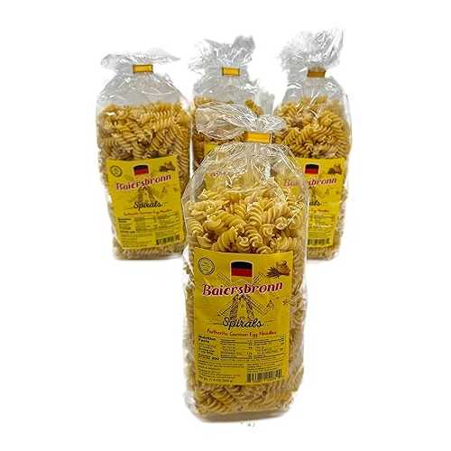 BAIERSBRONN Spirals Egg Noodles 4.4重量ポンド(4x1.1重量ポンド) - Restaurant-Quality Texture from Germany, Kosher, Made with 100% Pure Durum Semolina \u0026 Fresh Eggs