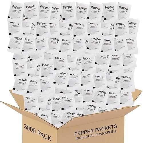 Generic Pepper Packets, Ground Black Pepper 3000 Bulk Total - Individually Wrapped Single Serve Packs - Restaurant Quality