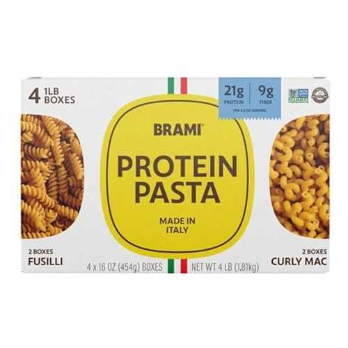 Generic Box ofBrami Protein Pasta 4x16 薬局衡オンス, 2 x Fusilli and 2 x Curly Mac