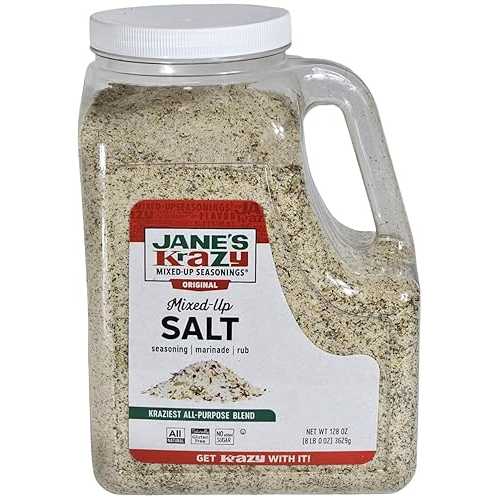 Jane\u0027s Krazy Mixed-Up Seasonings, original mixed-up salt, all-purpose blend, 128-ounce plastic jar, bulk size, (pack of 1)