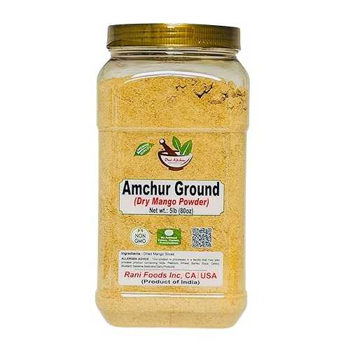 DESI KITCHEN AUTHENTIC INDIAN PRODUCTS Desi Kitchen Amchur Ground (Dry Mango Powder) 5重量ポンド (80薬局衡オンス) / All-Natural, Non-GMO / No Artificial Colors or Preservatives / Product of India / Rani Foods Inc.