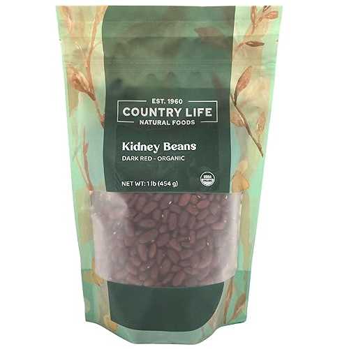 Country Life Natural Foods Organic Dark Red Kidney Beans - Dried Kidney Beans - Rich Flavor Bold Color - Vegan Non-GMO (1 LB)