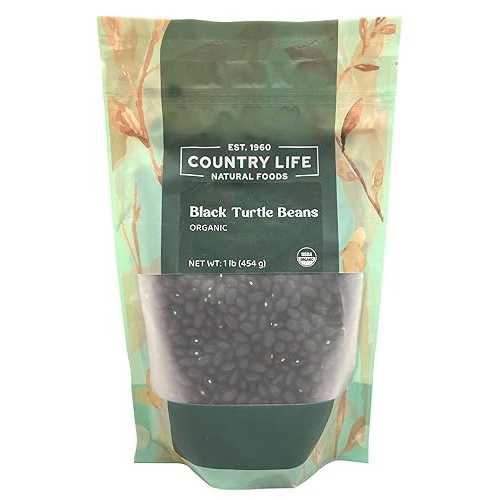 Country Life Natural Foods Organic Black Turtle Beans - Mountain High Organics - USA Grown - Earthy Rich Flavor - Chili Tacos Soups Rice - Vegan Non-GMO (1 LB)