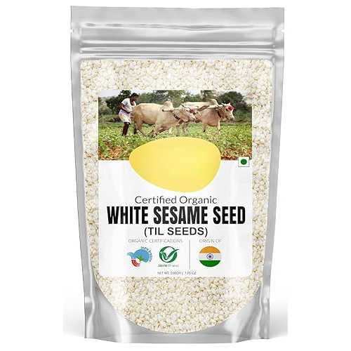 Generic JB Organic Unpolished Sesame Seeds 200gm White For Eating, Raw Til Seeds