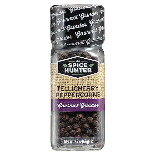スパイスハンターペッパーコーン、黒いこと、テリチェリー、丸ごと、2.2薬局衡オンス瓶 The Spice Hunter Peppercorns, Black, Tellicherry, Whole, 2.2-Ounce Jar