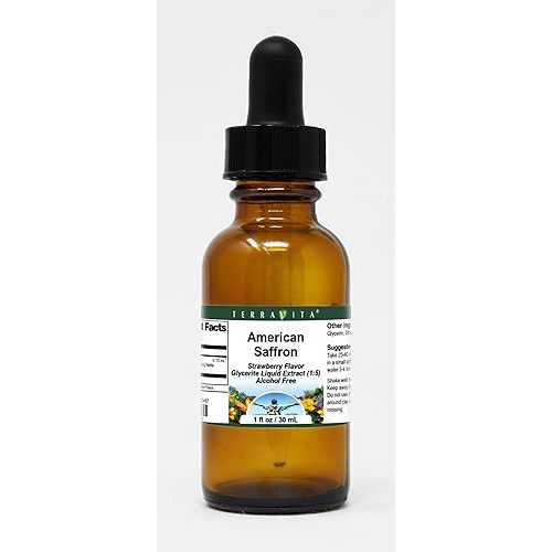 Terravita American Saffron Glycerite Liquid Extract (1:5) - Strawberry Flavored (1 薬局衡オンス, ZIN: 523467)