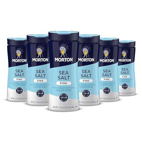 Morton Sea Salt, Fine, 17.6 Ounce (Pack of 6)