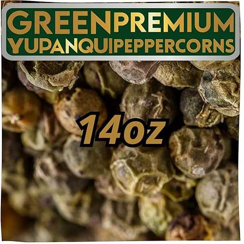 YUPANQUI Green Peppercorns for Grinder Refill [14薬局衡オンス] Exotic Green Peppercorn with Lime Hints - Best Organic Peppercorns for ITALIAN CUISINE \u0026 more