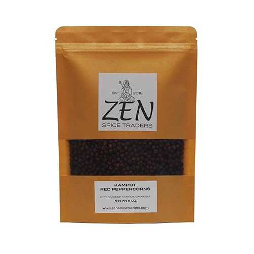 Organic Kampot Red Peppercorns / Zen Spice Traders / 8 Ounce Pack of 1