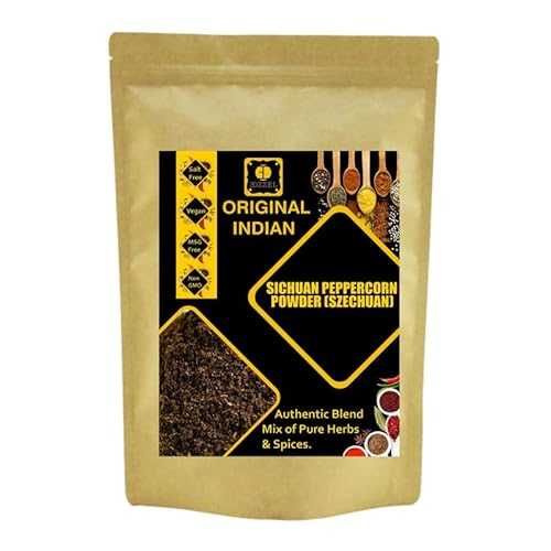EDZZEL Unique Premium Indian Organic Sichuan Peppercorn Powder (Szechuan) Plant Based, Vegan, Gluten Free-100 GRAM ( Pack Of 2 )