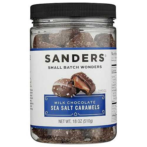 Sanders Milk Chocolate Sea Salt Caramels, Kosher, 18 Ounce (Pack of 6)