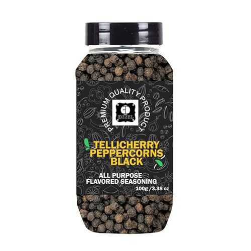 EDZZELPremium Quality Indian Organic Tellicherry Peppercorns, Black Plant Based, Vegan, Gluten Free-100 GRAM Box (Set Of 3)