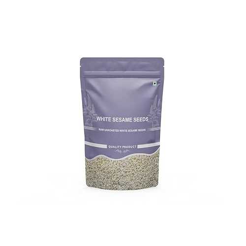 Generic White Sesame Seeds, 100% Clean and Natural, Rich インチ Nutrients and Antioxidants - 200 gm