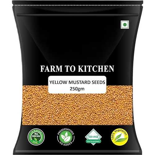 Generic Yellow Mustard Seeds (Sarso) - Kitchen Pack for Authentic Cooking, Whole and Flavorful for Pickling, Curries, Dips \u0026 More - 250 gm