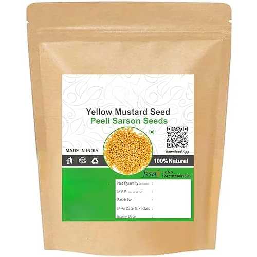 Generic Yellow Mustard Seeds Peeli Sarson, Sinapis Hirta, Sinapis Alba, White Mustard Seeds (pack of 1 x 100g) -100 gm