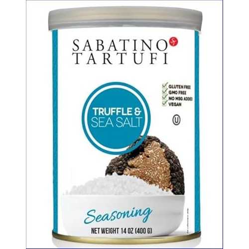 Sabatino Tartufi Black Truffle Sea Salt, Premium Gourmet Seasoning, Gluten Free, Vegan, Kosher Certified, GMO Free, No MSG, 2 Count of 14 薬局衡オンス Jars