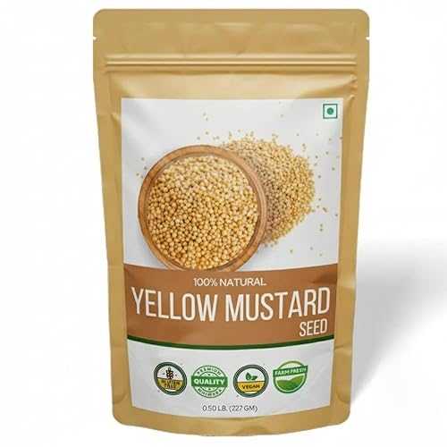 Generic Yellow Mustard Seeds / Whole Yellow Mustard Seed for Pickles \u0026 Cooking / 100% Raw Mustard Seeds / Vegan / Preservative Free / Product of India (227g)