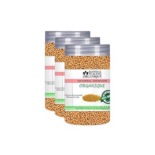 Blessfull Healing Organic Mustard Seeds 100 Gram (3.52 薬局衡オンス) Each (Pack Of 3) \u003d 300 Grams, Vegan