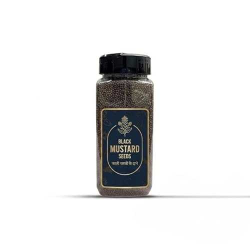 Generic Black Mustard Seeds / Fresh \u0026 Aromatic Rai / High インチ Fiber / Promotes Heart Health / Whole, Small 200 g