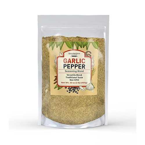 Unpretentious Garlic Pepper, Versatile Seasoning, Salty \u0026 Garlicky Flavor, Delicious Seasoning Blend (2 Pound)