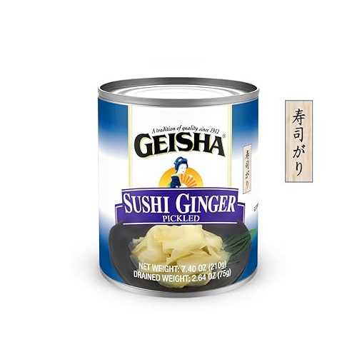 GEISHA Sushi Ginger Pickled 7.40薬局衡オンス (Pack of 12), Pickled Ginger / Gluten Free 60 Calories per can For Sushi Use