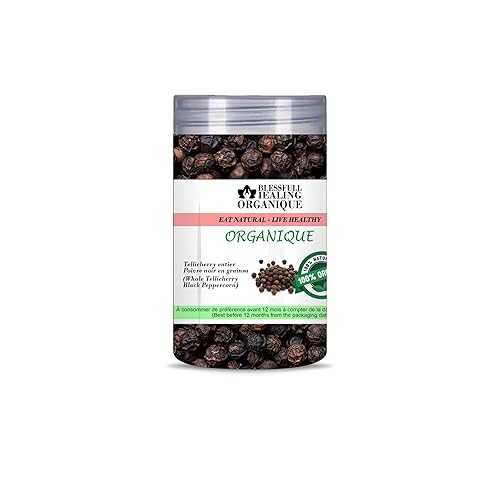 Blessfull Healing Organic Whole Tellicherry Black Peppercorn 100 Gram
