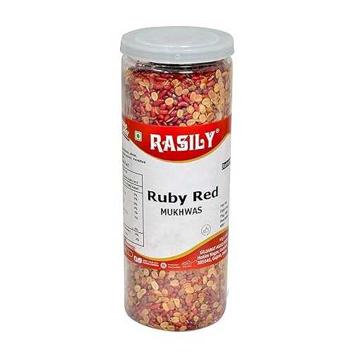Blessfull Healing Rasily Ruby Red Mukhwas Sweet Combination of Sugar Coated Fennel Seeds jintan and Coriander Splits Mouth freshener 300 gram_Packing May Vary