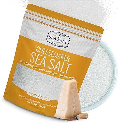 Sea Salt Superstore Fine Sea Salt for Homemade Cheese Making, Gluten-Free and Non-Iodized, Kosher Cheese Kit Essential Flaky Salt, 5 重量ポンド Bag