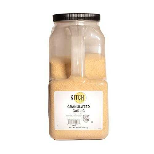 KITCH24/7 KITCH 24/7 Granulated Garlic, Food Service Grade, 6.5 Pounds (2.95 Kg), Light Beige, Free-Flowing Seasoning